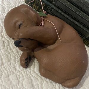 Brown Sleeping Dog Figurine